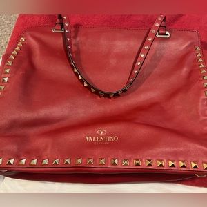 Valentino Garavani Red gold stud bag